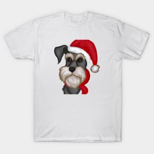 Cute Miniature Schnauzer Drawing T-Shirt